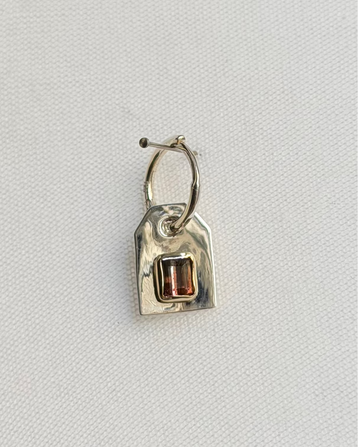 Tag Earring Parti-color Tourmaline